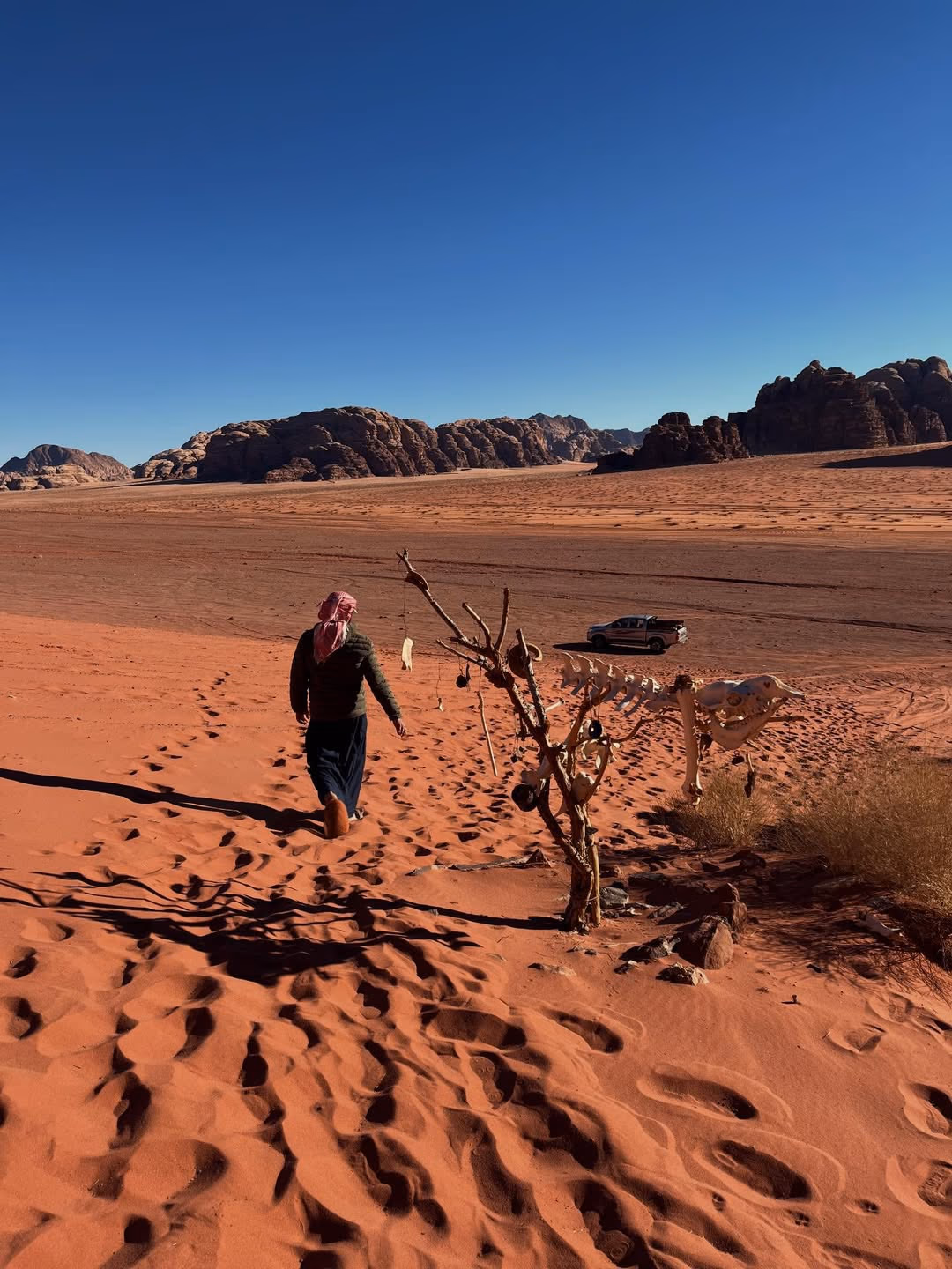 Wadi Rum desert landscape in Jordan at sunset